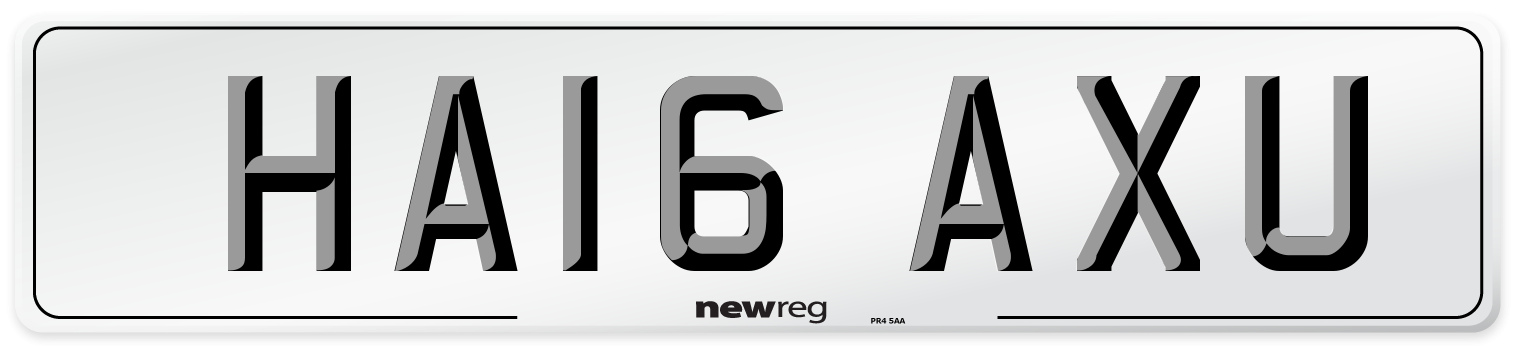 HA16 AXU Number Plate from New Reg